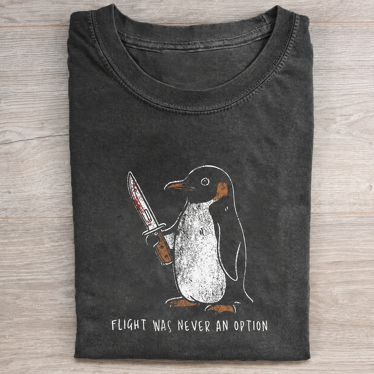 Bloody Dagger Penguin Slogan Tee