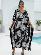 Women's Casual Kaftan Long Dress Oversized Chic Bohemian House Robe Beachwear Vacation Bathing Suit Cover Up Lounge Wear Boho Summer Holiday