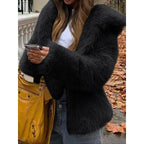 Women's Casual Faux Fur Hooded Jacket Short Style Fall & Winter Wear Moderate Fabric Thickness Fitted Design Coffee Brown Basic Outerwear Coats