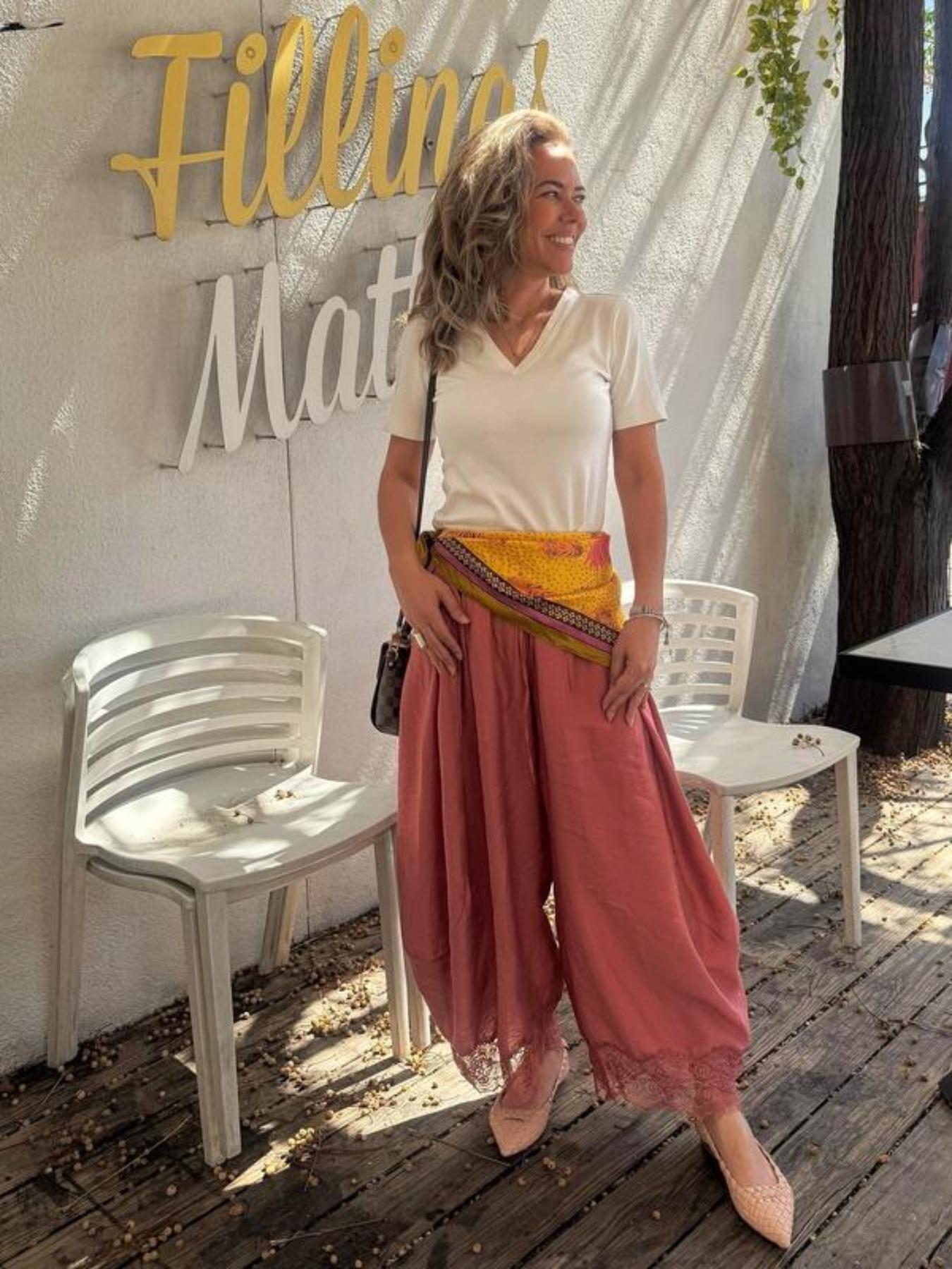 Women's Casual Pocket Elastic Waist Long Pants