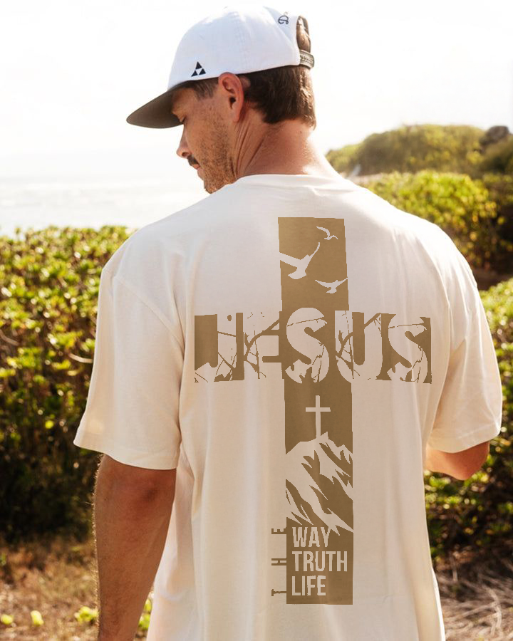 Jesus Is The Way The Truth The Life Printed Men's T-shirt