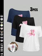 Women's Solid Color Tee, Casual Basic Short Sleeve T-shirt for Daily Wear, Ladies Clothes for All Seasons