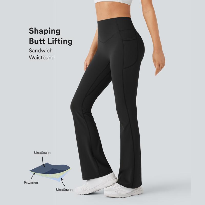 UltraSculpt High Waisted Tummy Control Shaping Yoga Flare Leggings