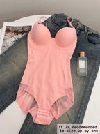 Women's Bodysuit with Bra and Adjustable Straps, Slimming Shaping Artistry, Sizes XS to Xxl for All Seasons