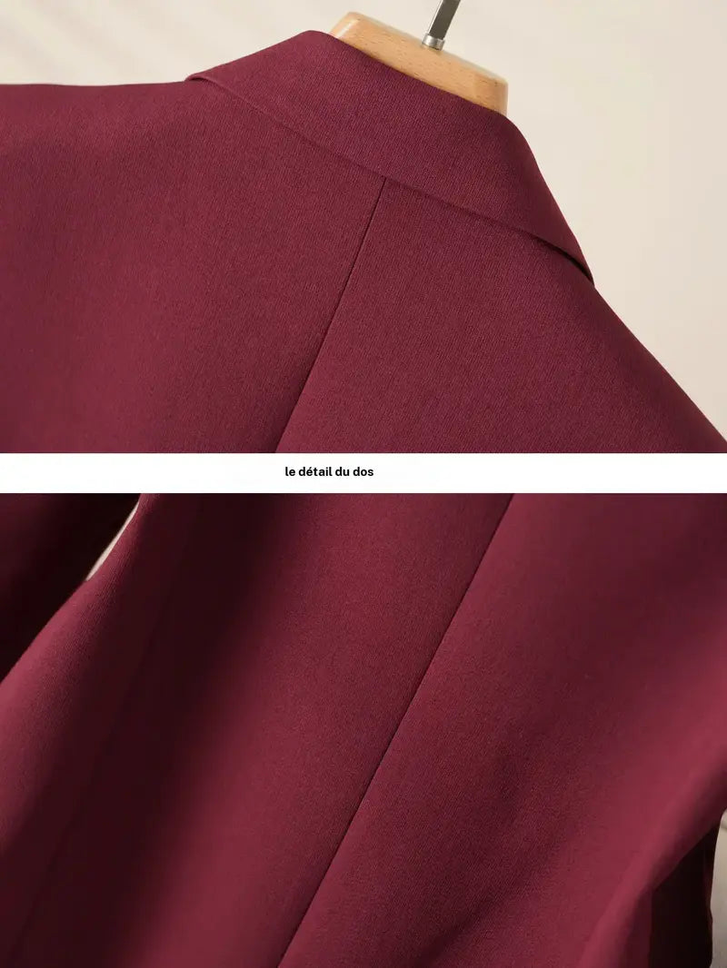 Women's Elegant One-Button Blazer Jacket, Slim-Fitting Long Sleeve Coat for Office Wear, Fall & Winter Fashion Outerwear