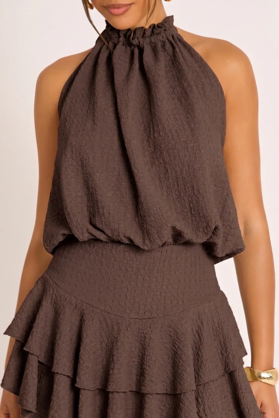 Black Textured Flippy Playsuit - Bernice