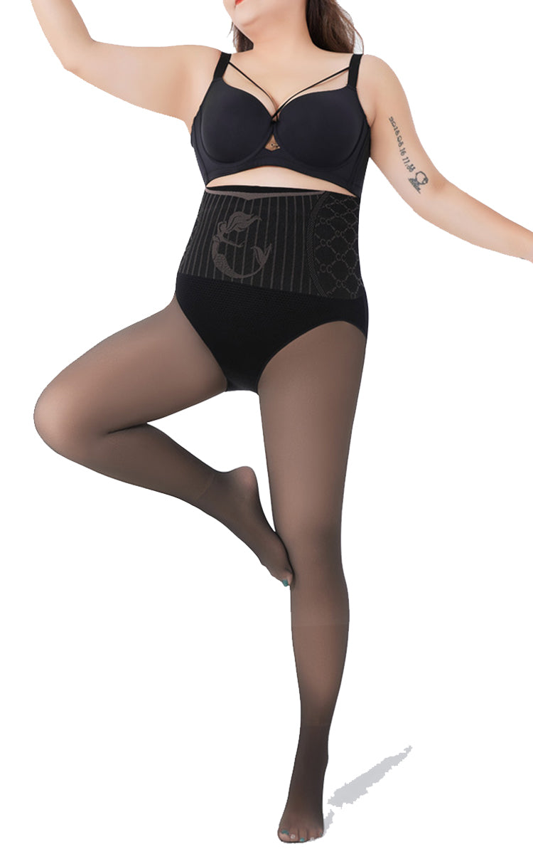 Curveins Plus Size High-Waist Tummy Control Shaping Tights