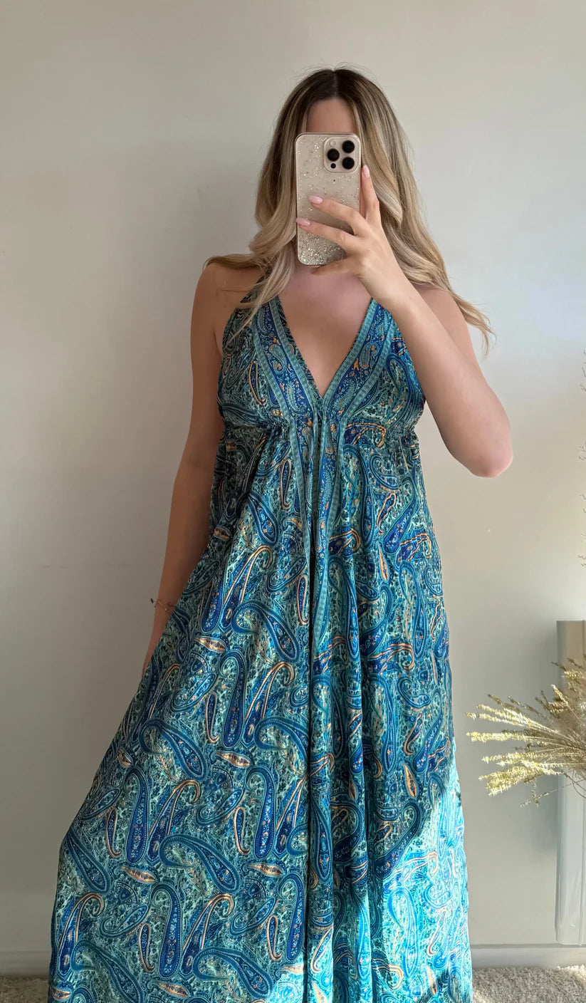 Women's Bohemian Chic Maxi Dress-red