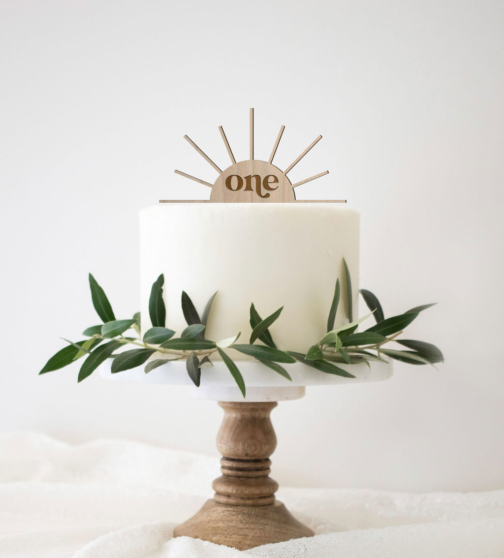 Boho Sunburst Number First Birthday Cake Topper