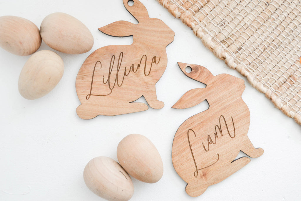 Personalized Wood Bunny Tag