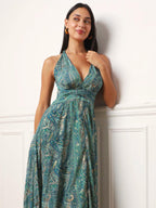 Robe longue multi-portés à imprimé cachemire