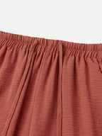 Women's Casual Pocket Elastic Waist Long Pants