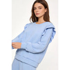 Women's tracksuit with ruffled top and trousers