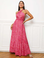 Robe longue multi-portés à imprimé cachemire