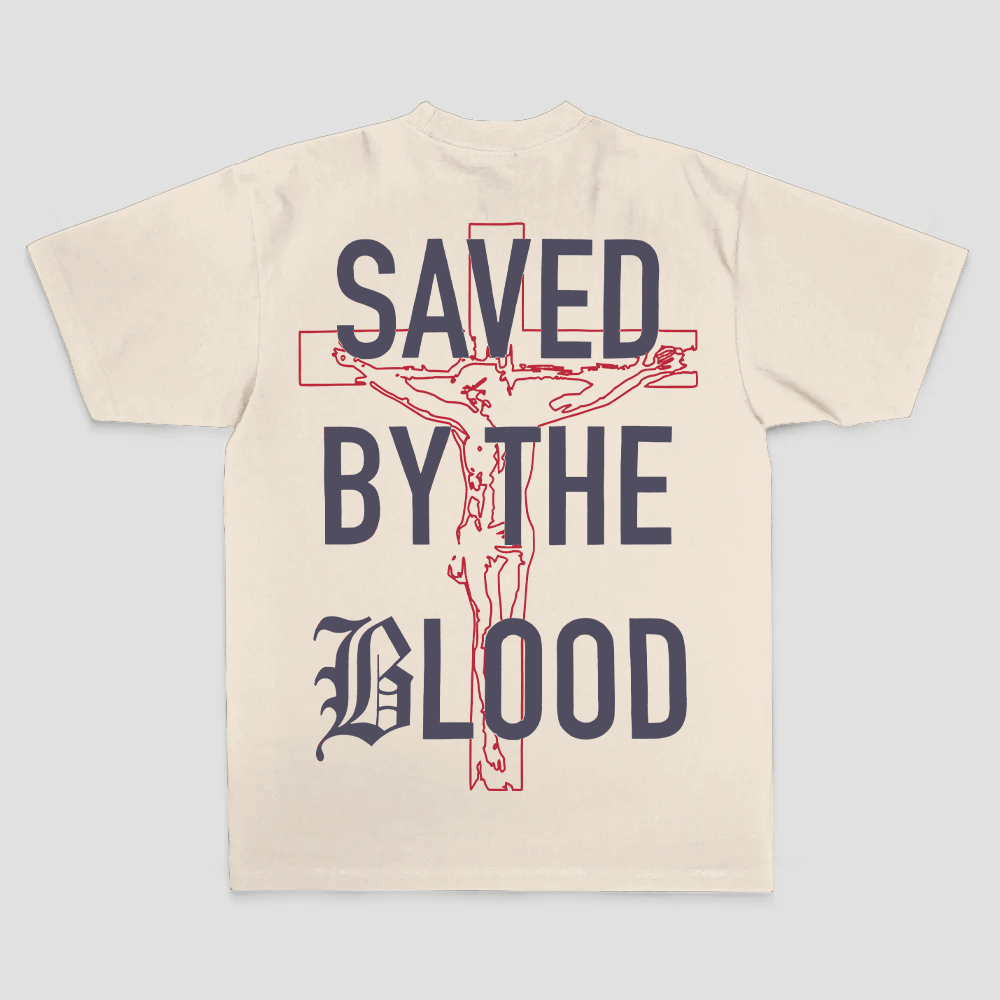 Saved By The Blood Printed Men's T-shirt