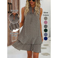 Women's Geometric Print Bow Tie Dress, Tiered Layer Cake Skirt, Casual Spring Summer Wear, Fitted Short Sleeveless Design