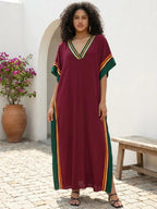 Women's Casual Kaftan Long Dress Oversized Chic Bohemian House Robe Beachwear Vacation Bathing Suit Cover Up Lounge Wear Boho Summer Holiday