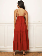 Robe longue à bijou et grands volants
