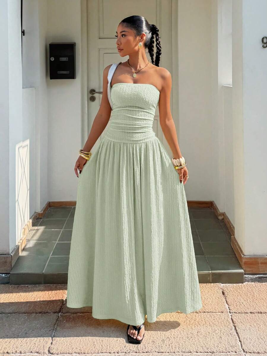 Women's Summer Elegant Strapless Maxi Dress