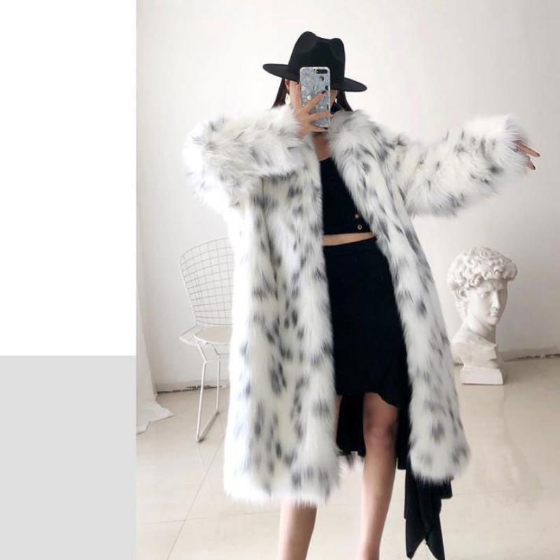 New Custom Women's Imitation Fox Fur Coat Thick Loose Lapel Top