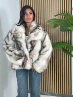 Women's Solid Color Faux Fur Fuzzy Jacket, Casual Long Sleeve Collared Fuzzy Coat for Fall & Winter, Women's Clothing for Daily Wear, Cute Tops