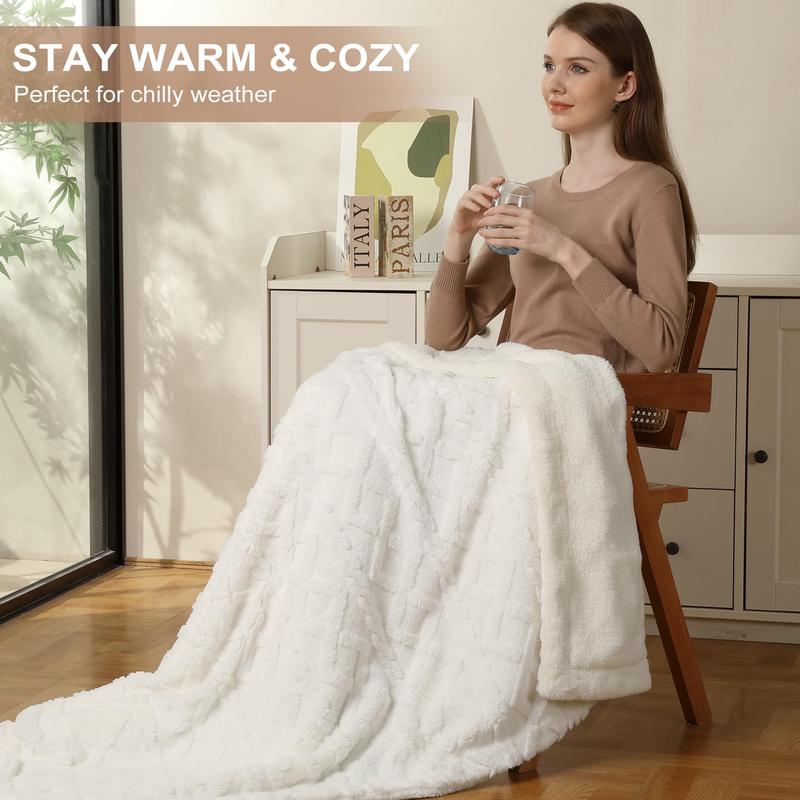 Heated Throw Blanket - Thick Tufted Sherpa Electric Blanket Throw with 10 Heating Levels and 10 Time Settings, ETL Certified Machine Washable Fast Heating Blanket Throw 50
