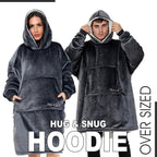 Oversized Hoodie Blanket Men Women, Ultra Soft Sherpa Fleece Warm Cosy Wearable Throw Sweatshirt Snuggle Oodies for Adults Teens with Big Pocket