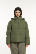 Detachable hooded down jacket