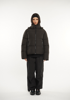 Detachable hooded down jacket