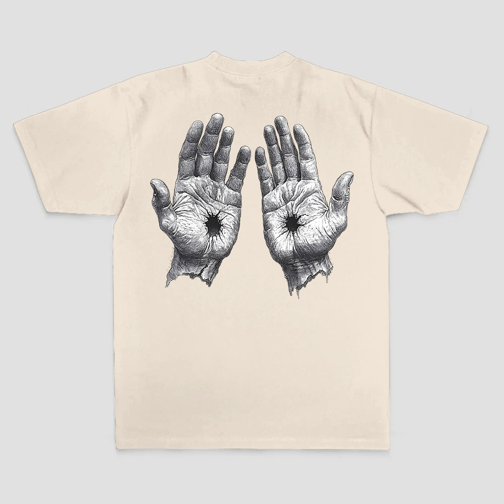 Hollowed Hands Printed Men's T-shirt