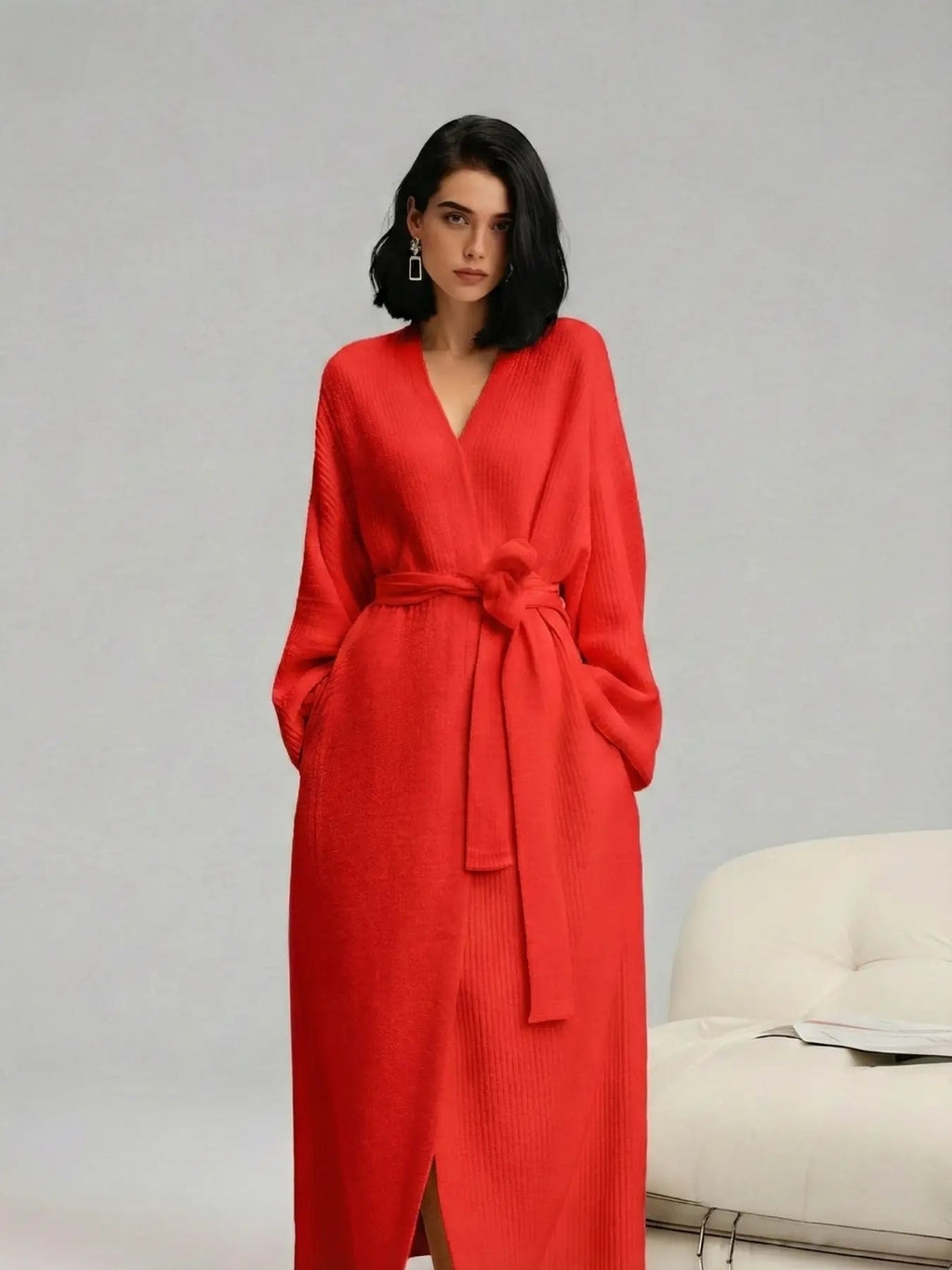 [COZY Soft Plush Feel]Women's Double-Sided Fleece Robe|Thickened Long Plush Loungewear|Warm Flannel Pajamas for Fall & Winter|Soft, Cozy, and Wearable Indoors & Outdoors