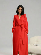 [COZY Soft Plush Feel]Women's Double-Sided Fleece Robe|Thickened Long Plush Loungewear|Warm Flannel Pajamas for Fall & Winter|Soft, Cozy, and Wearable Indoors & Outdoors