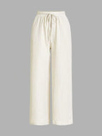 3-Piece Set: Women's Solid-Color Wide-Leg Pants