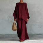 New women's set: loose-fitting shirt and wide-leg trousers