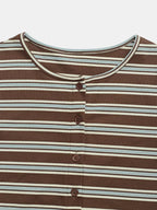 Women's Casual Colorblock Striped Long Sleeve Top & Loose-Fit Pants Set, Perfect for Holidays, Commuting, Daily Wear