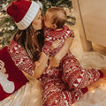 Red Long Sleeve Matching Family Christmas Pyjamas