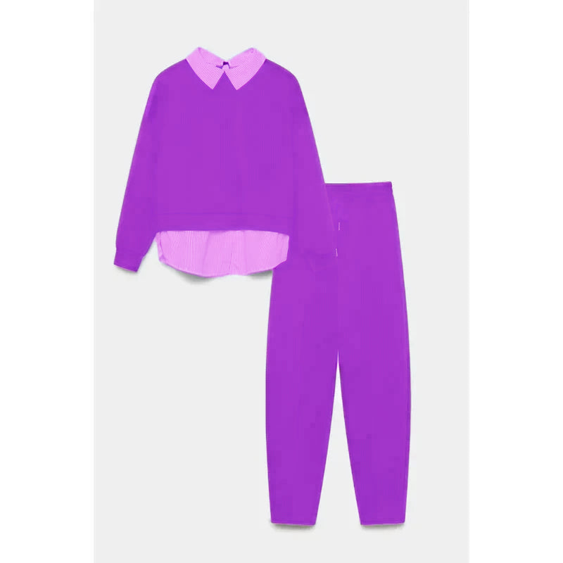 Women's two-piece set, including a top and trousers