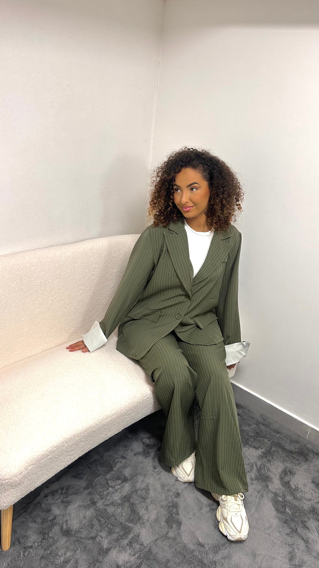 Striped blazer set