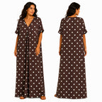 Robe Longue Oversize Femme à Pois Coupe Fluide Chic Été