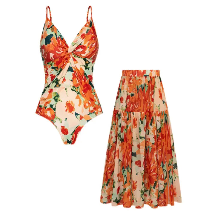 Two-Piece Swimsuit Set, Casual & Vacation Style, Summer Beach & Pool Wear