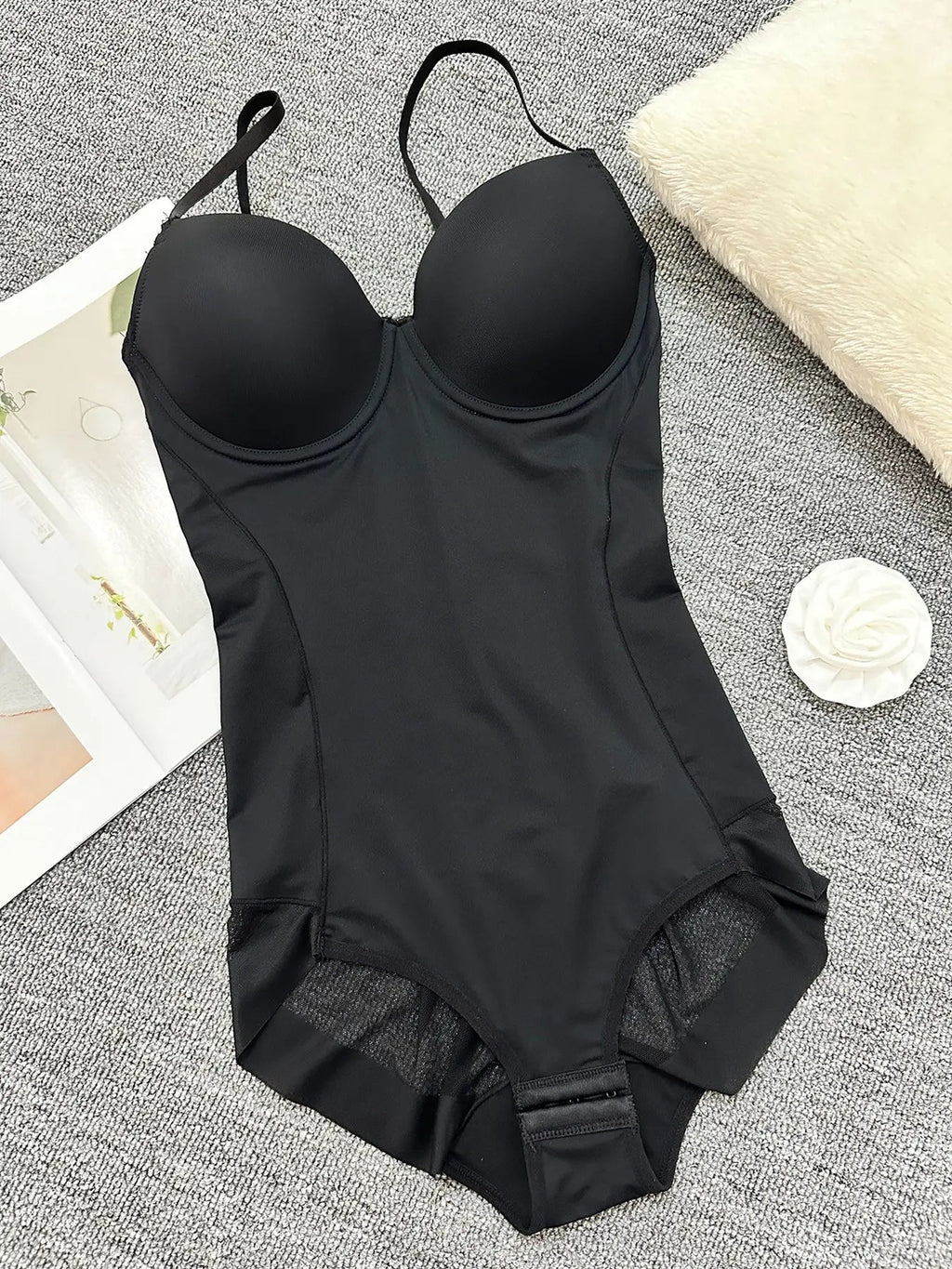 Women's Ruched Slimming Bodysuit Set, Thin Strapless Design, Perfect for Evening Gowns, All-Season Comfortable Underwear