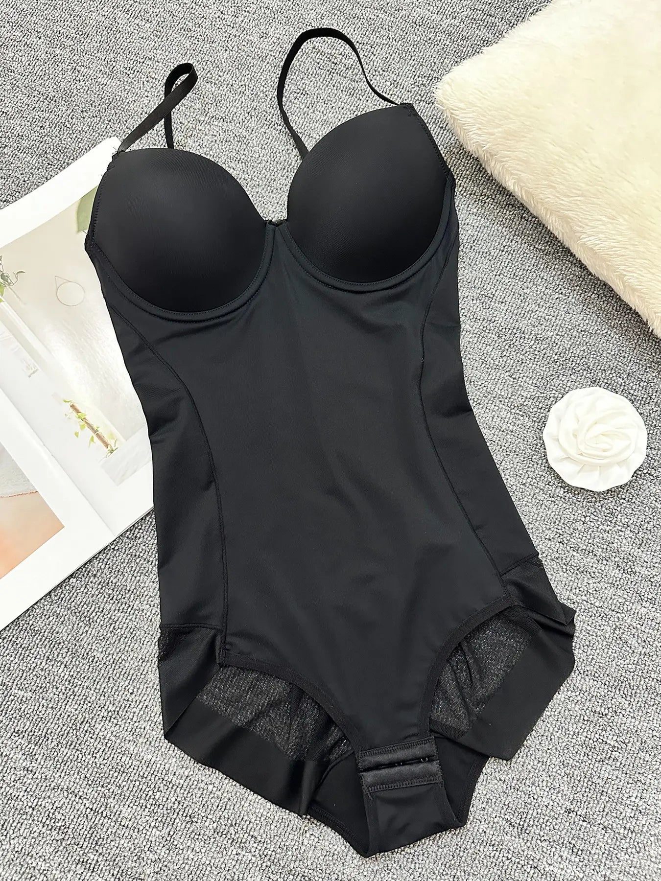 Women's Ruched Slimming Bodysuit Set, Thin Strapless Design, Perfect for Evening Gowns, All-Season Comfortable Underwear