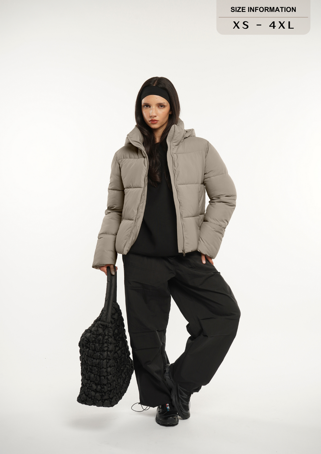 Detachable hooded down jacket