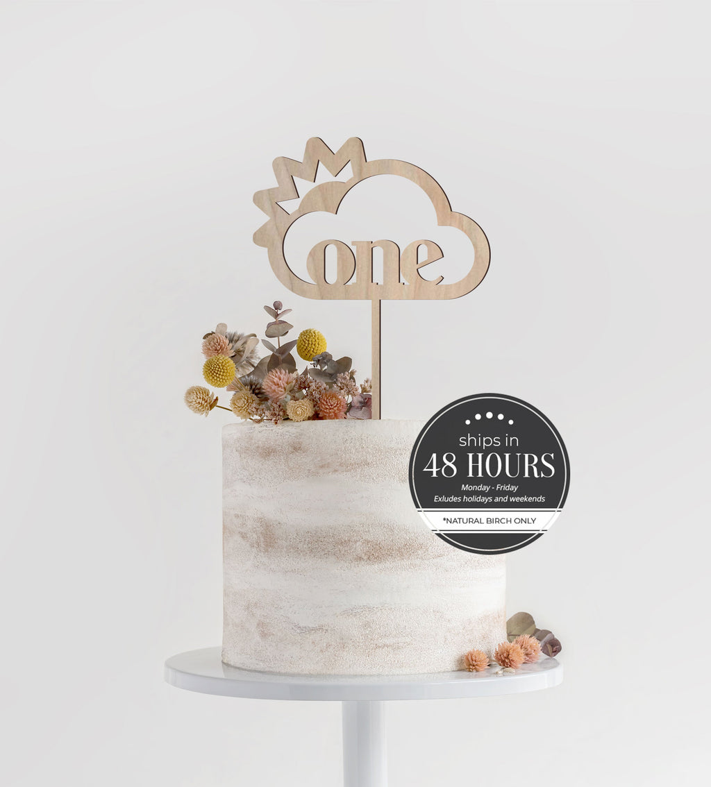 Cloud Sun Number First Birthday Cake Topper