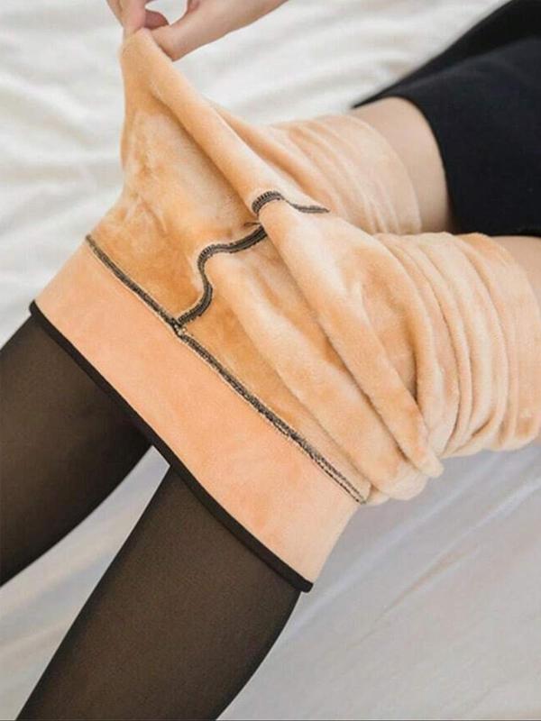 NEW COMPRESSION BAND & ONE SEAM OPTION! THE ORIGINAL MAGIC FLEECE LINED LEGGINGS - XXS TO 3XL - 4 SHADES - CLOSED FOOT - Fleece Tights Available in Plus Size and Light to Brown Fur