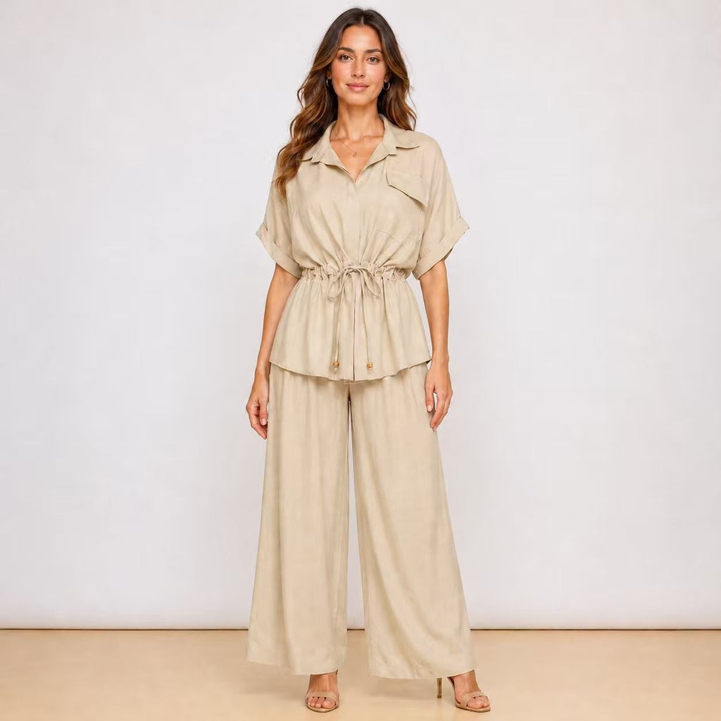 [2026] Capri, Completo Camicia Con Coulisse In Vita E Pantalone Coordinato