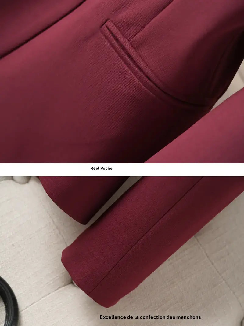 Women's Elegant One-Button Blazer Jacket, Slim-Fitting Long Sleeve Coat for Office Wear, Fall & Winter Fashion Outerwear