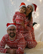 Red Long Sleeve Matching Family Christmas Pyjamas