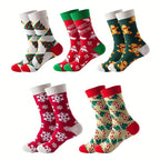 10 Pairs of Cute Cartoon Christmas Stockings for Women/men