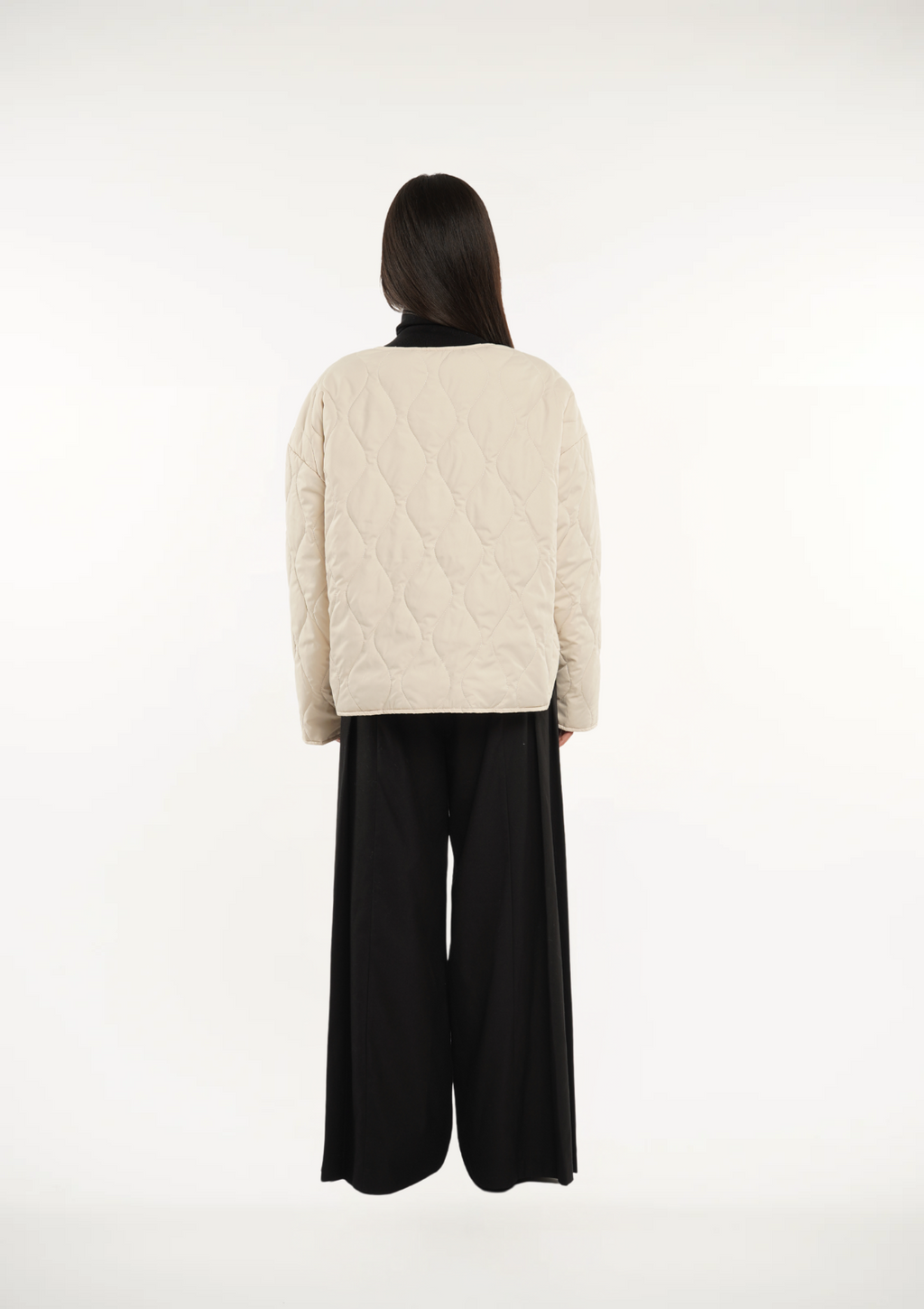 Women's Thin Round Neck Quilted Jacket